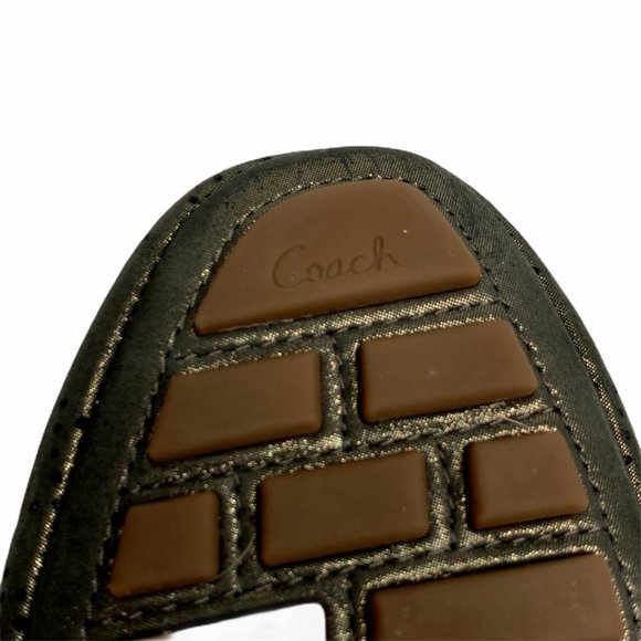 Coach ‘Pat’ Metallic Driving Moccasins Loafers Flats Leather Size 6 Rare - Picture 12 of 13